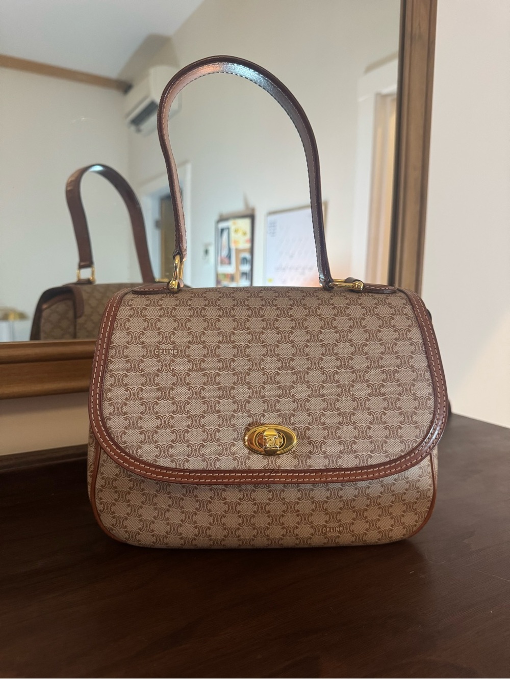 Vintage Celine Macadam Top-Handle Shoulder Bag